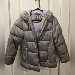 Rothschild Gray and Lavender Puffer Jacket for Kids